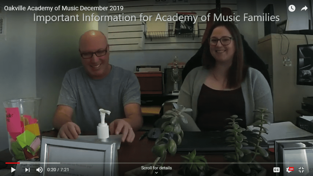 Music lesson video update December 2019